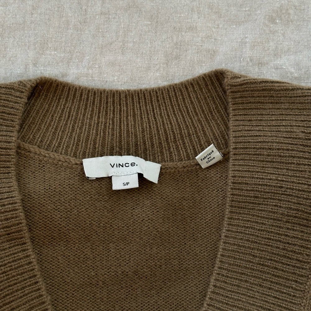Tan V-Neck Sweater - Picture 4 of 12